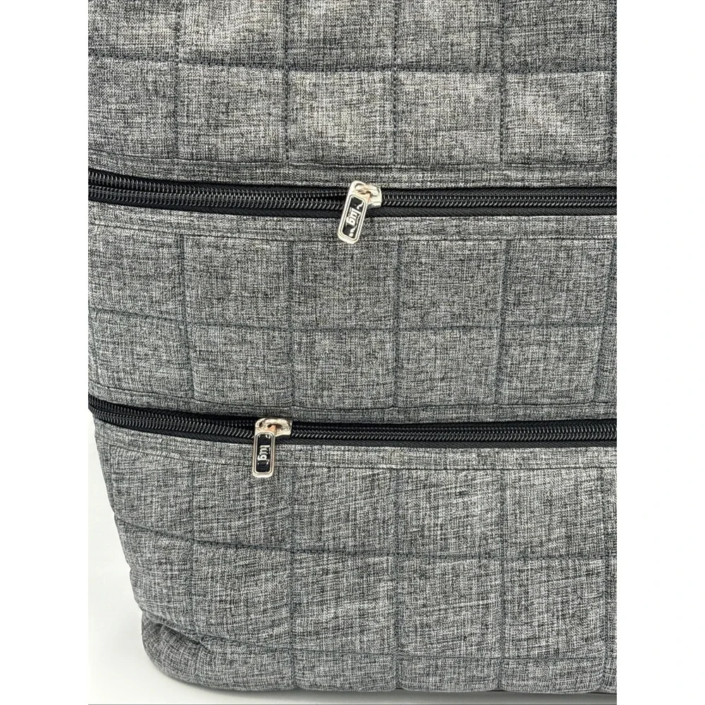 Lug Quilted Tote Bag Gray  Lightweight Travel Work School Everyday‎ 15x12
